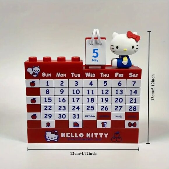 Hello Kitty Calendar Perpetual Calendar with Storage Red or Pink NWT - Picture 4 of 6